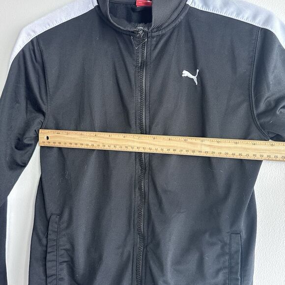 Puma Jacket Sweatshirt sport lifestyle‎ Boys Youth Medium black/white full zip - Picture 7 of 8